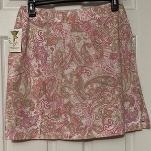 Chic To A Tee Paisley Pink and White Golf Skort